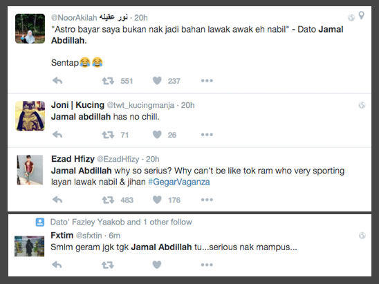 1- Terlalu Serius, Jamal Abdillah Dikritik Peminat Gegar Vaganza - ROTIKAYA