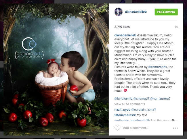 8- Diana Danielle Kongsi Gambar Nur Aurora Di Instagram - ROTIKAYA
